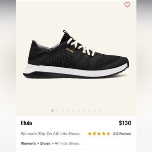 OluKai womens huia sneakers black- size 7.5